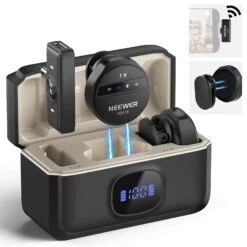 NEEWER KM18 Wireless Button Lavalier Microphone For USB C Phone PC