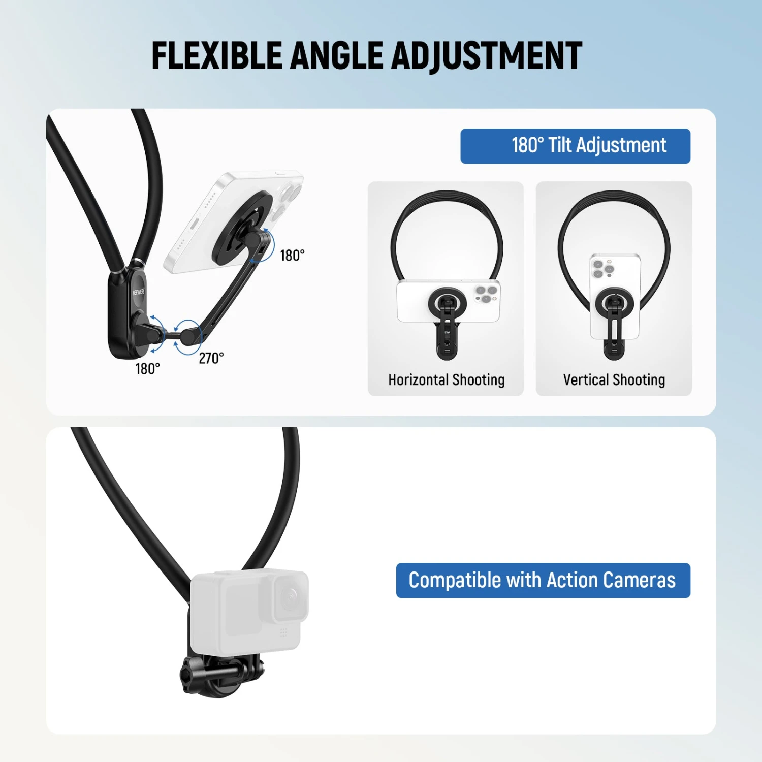 NEEWER GP26 Magnetic Neck Holder For Action Camera Phone 6 NEEWER GP26 Magnetic Neck Holder For Action Camera Phone - Image 6