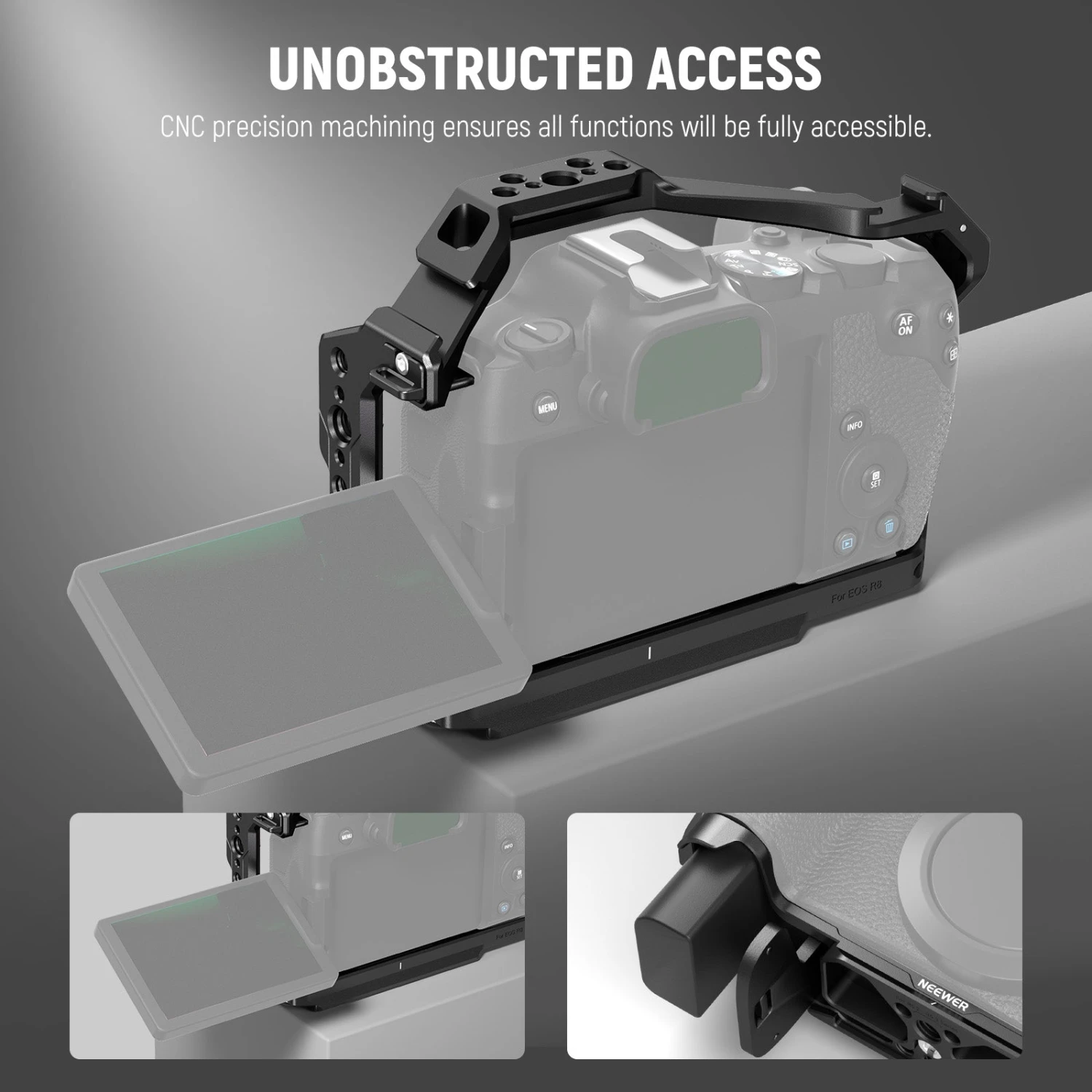 NEEWER CA039 EOS Camera Cage For Canon R8 6 NEEWER CA039 EOS Camera Cage For Canon R8 - Image 6