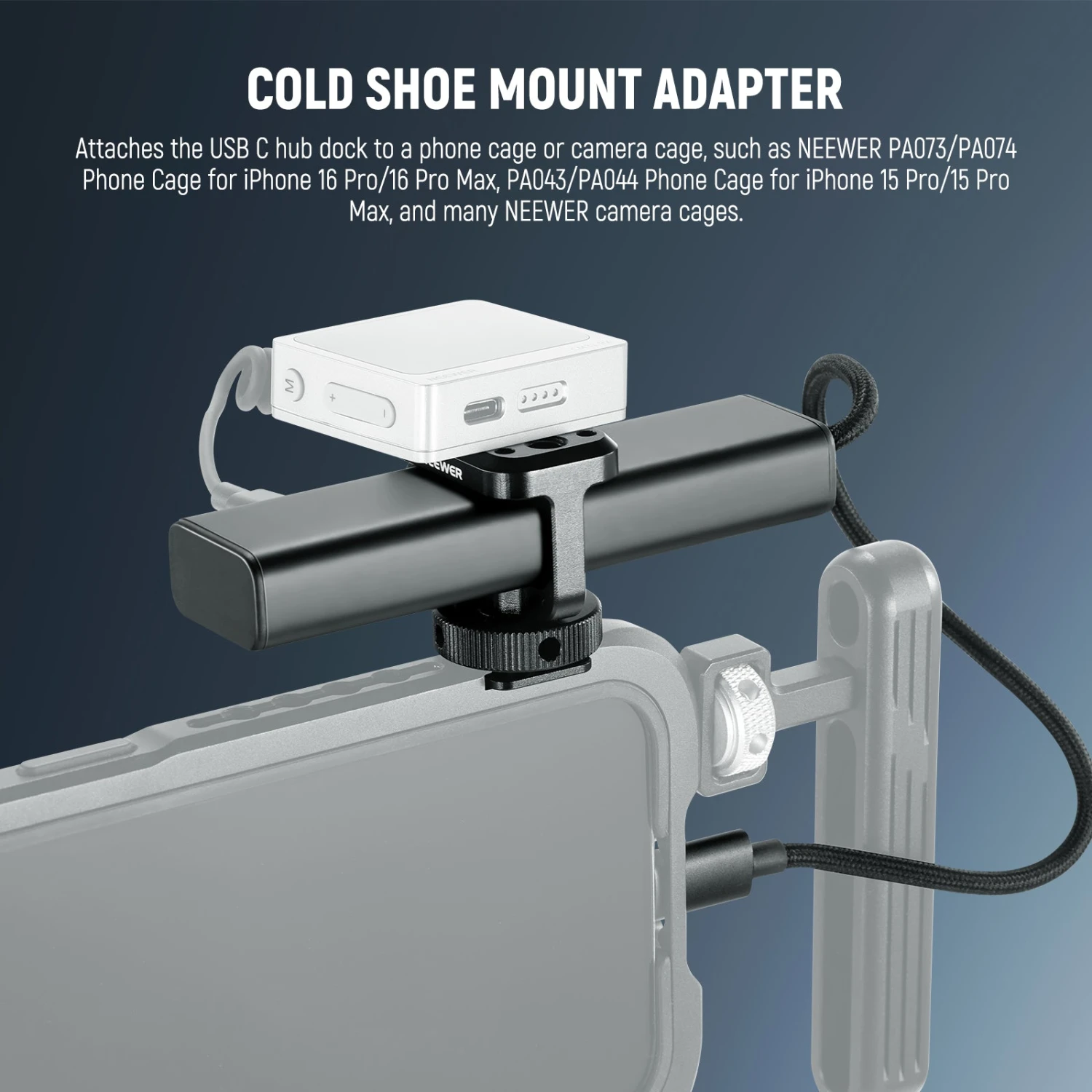 NEEWER PS020E 4 In 1 USB C Hub 3.1 Gen2 100W PD With Cold Shoe Adapter 6 NEEWER PS020E 4 In 1 USB C Hub 3.1 Gen2 100W PD With Cold Shoe Adapter - Image 6