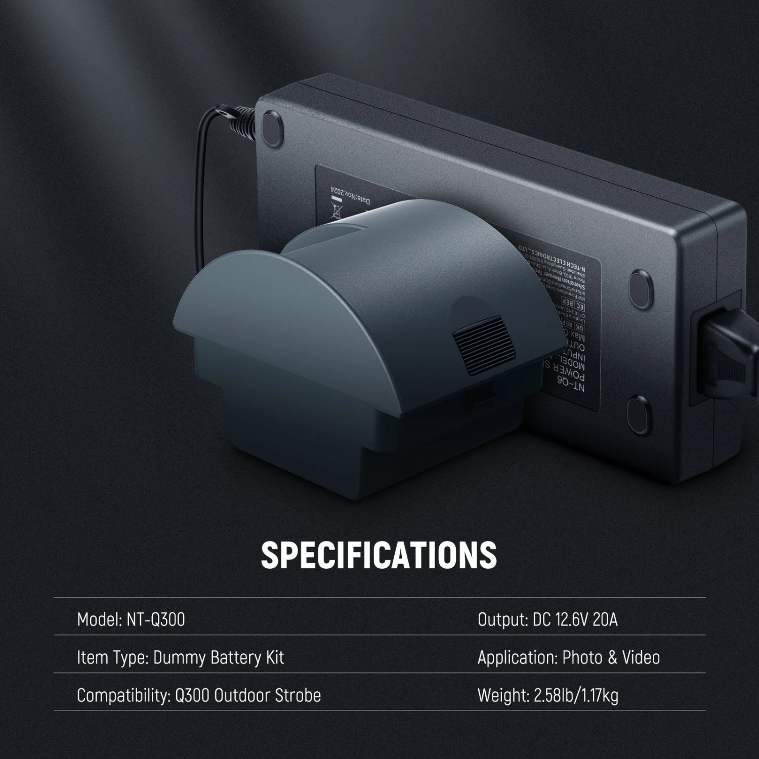 NEEWER NT-Q300 Dummy Battery Kit For Q300 6 NEEWER NT-Q300 Dummy Battery Kit For Q300 - Image 6