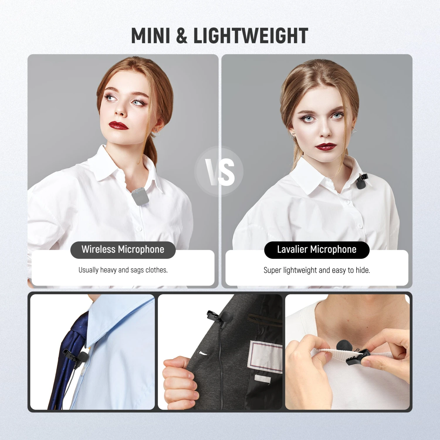 NEEWER LM5 2 Pack 6.6ft/2m 3.5mm TRS Mini Clip On Wired Lavalier Microphone 6 NEEWER LM5 2 Pack 6.6ft/2m 3.5mm TRS Mini Clip On Wired Lavalier Microphone - Image 6