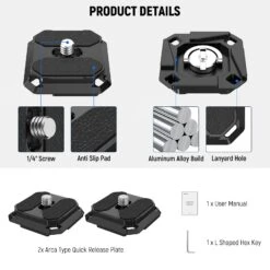 NEEWER 2 Pack Arca Type Quick Release Plate 11 NEEWER 2 Pack Arca Type Quick Release Plate -Photography Equipment 6 20345b1a ea71 4f72 b4a4 3823409e3bd5