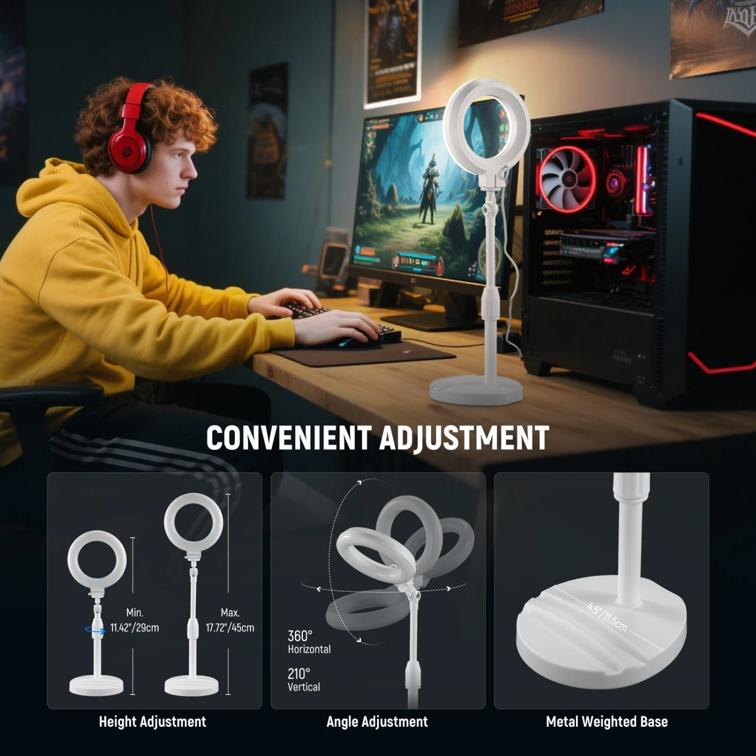 NEEWER BASICS BR60 5"/13cm Desk Ring Light With Stand 6 NEEWER BASICS BR60 5"/13cm Desk Ring Light With Stand - Image 6