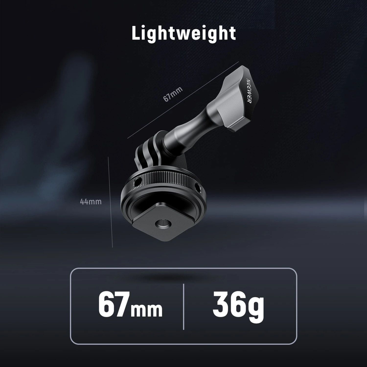 NEEWER GP-63 Cold Shoe Mount Adapter For Action Camera 6 NEEWER GP-63 Cold Shoe Mount Adapter For Action Camera - Image 6