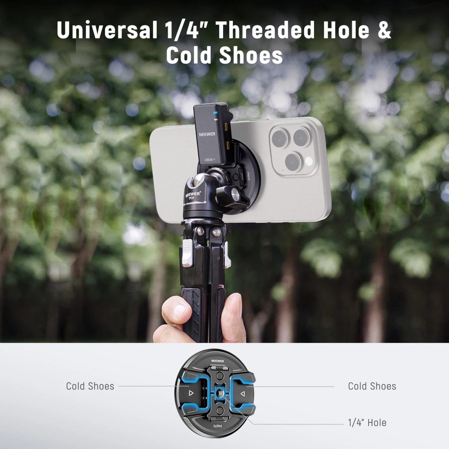 NEEWER PA070 Magnetic Phone Tripod Mount 6 NEEWER PA070 Magnetic Phone Tripod Mount - Image 6