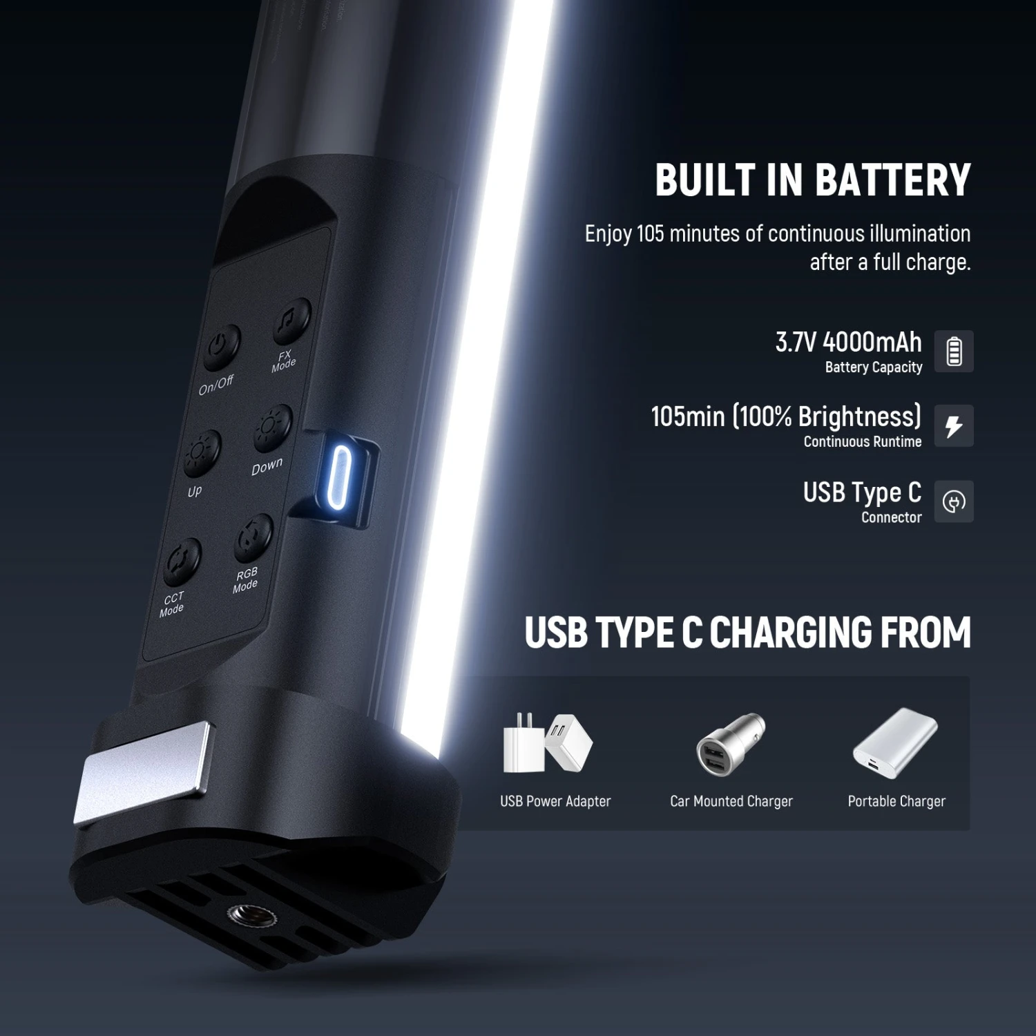 NEEWER BASICS SL50 21" Magnetic Handheld RGB Light Wand 6 NEEWER BASICS SL50 21" Magnetic Handheld RGB Light Wand - Image 6