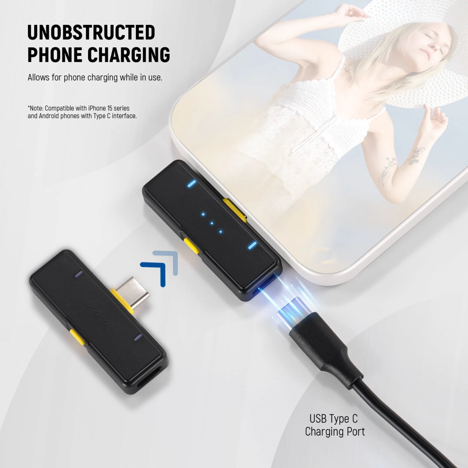 NEEWER KM15 Wireless Microphone Set For Phone With Type C Interface 6 NEEWER KM15 Wireless Microphone Set For Phone With Type C Interface - Image 6