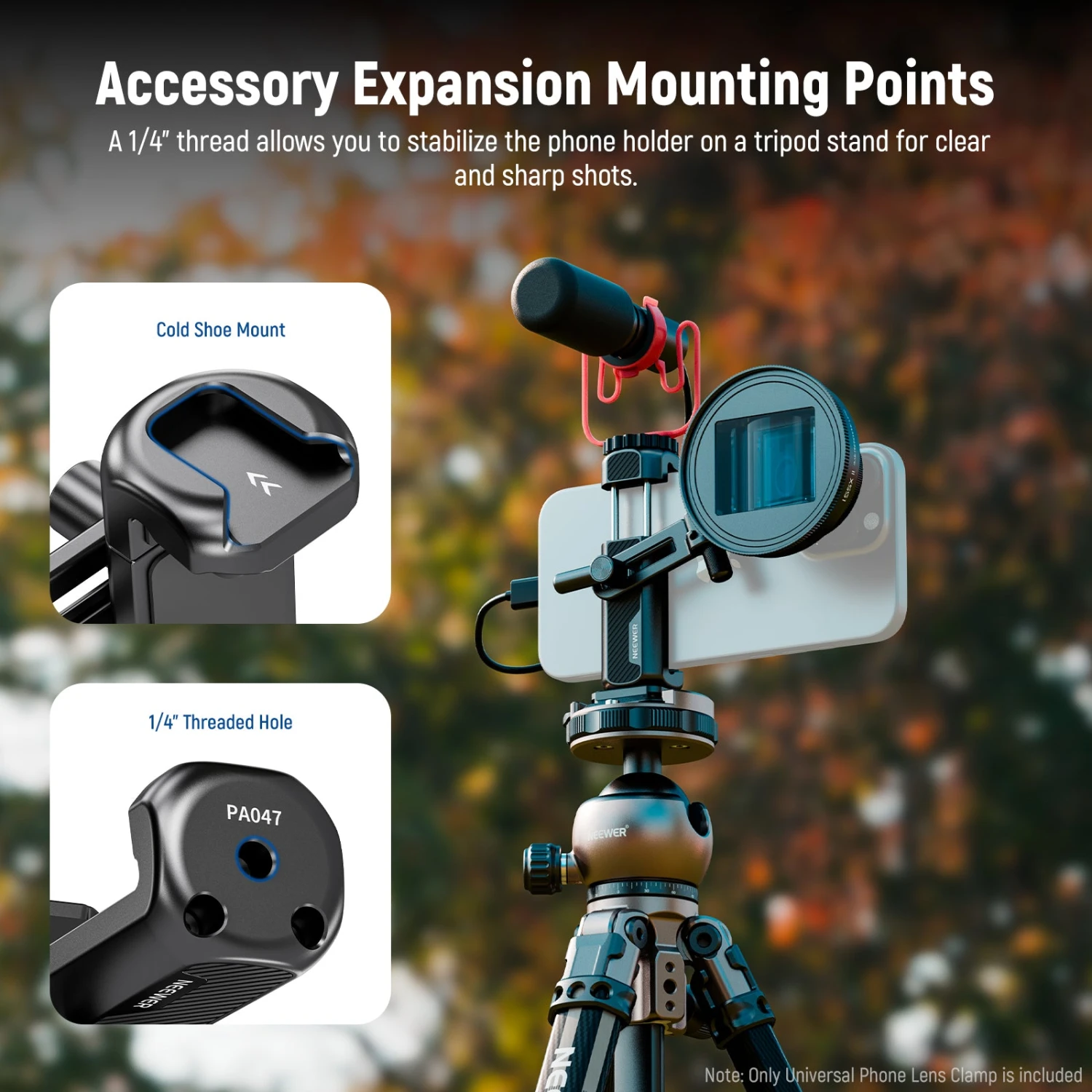 NEEWER PA047 Universal Phone Camera Lens Clamp For 17mm Phone Lenses 6 NEEWER PA047 Universal Phone Camera Lens Clamp For 17mm Phone Lenses - Image 6