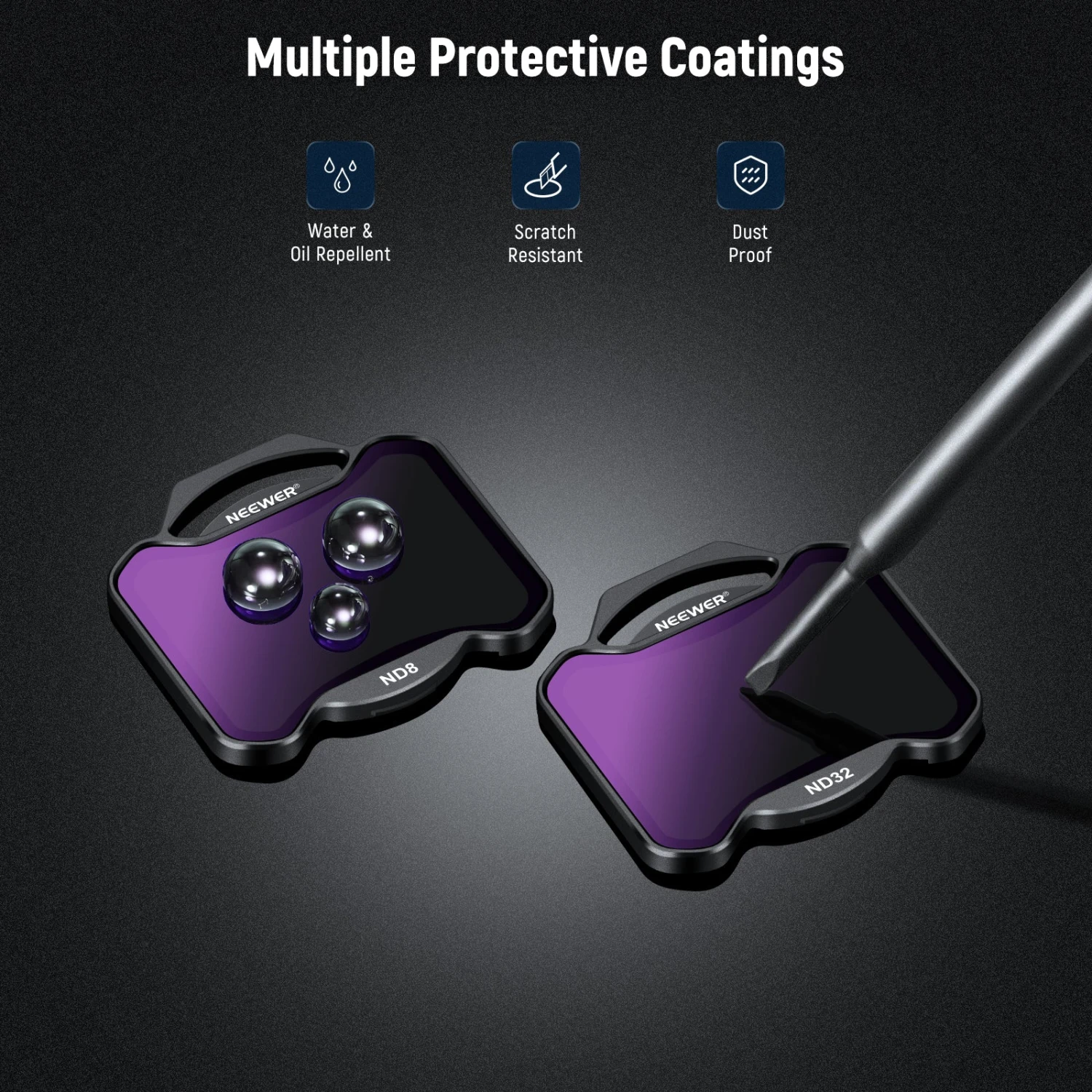 NEEWER FL-A36 4-Pack Snap-On ND Filter Set For DJI Avata 2 6 NEEWER FL-A36 4-Pack Snap-On ND Filter Set For DJI Avata 2 - Image 6