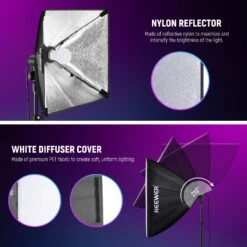 NEEWER NK004 16"×16"/40×40cm RGB Softbox Lighting Kit With App Control -Photography Equipment 6 c7307f3b fdfc 47a8 9c46 80ad7f911c18