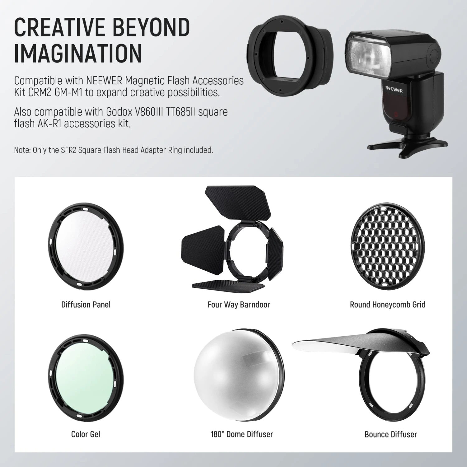 NEEWER SFR2 Silicone Square Flash Head Adapter Ring 6 NEEWER SFR2 Silicone Square Flash Head Adapter Ring - Image 6