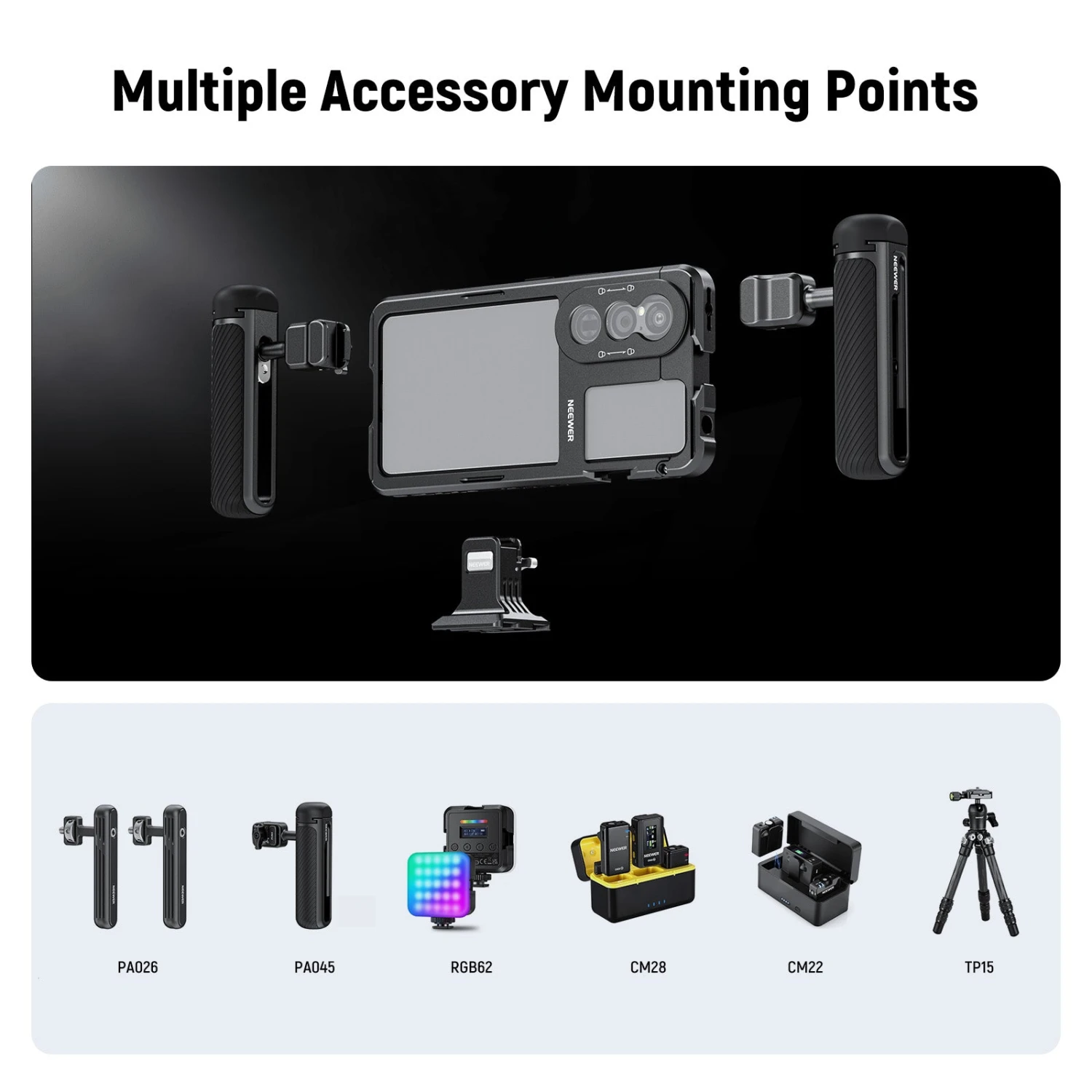 NEEWER PA086/PA087 Phone Cage Compatible With Sony Xperia PRO-I / Xperia 1 V 13 NEEWER PA086/PA087 Phone Cage Compatible With Sony Xperia PRO-I / Xperia 1 V - Image 13