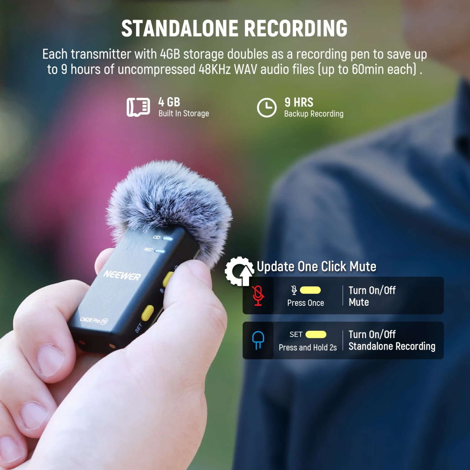 NEEWER CM28 PRO Wireless Lavalier Lapel Microphone System With Charging Case 7 NEEWER CM28 PRO Wireless Lavalier Lapel Microphone System With Charging Case - Image 7