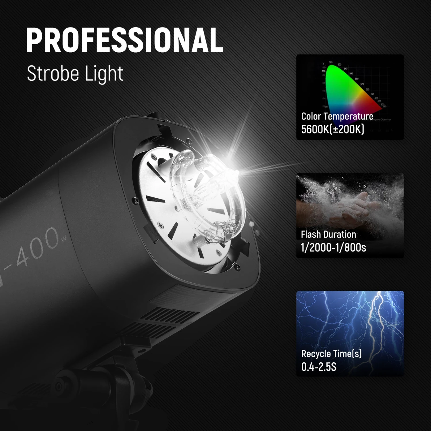 NEEWER S101-400W Strobe Flash Light 7 NEEWER S101-400W Strobe Flash Light - Image 7