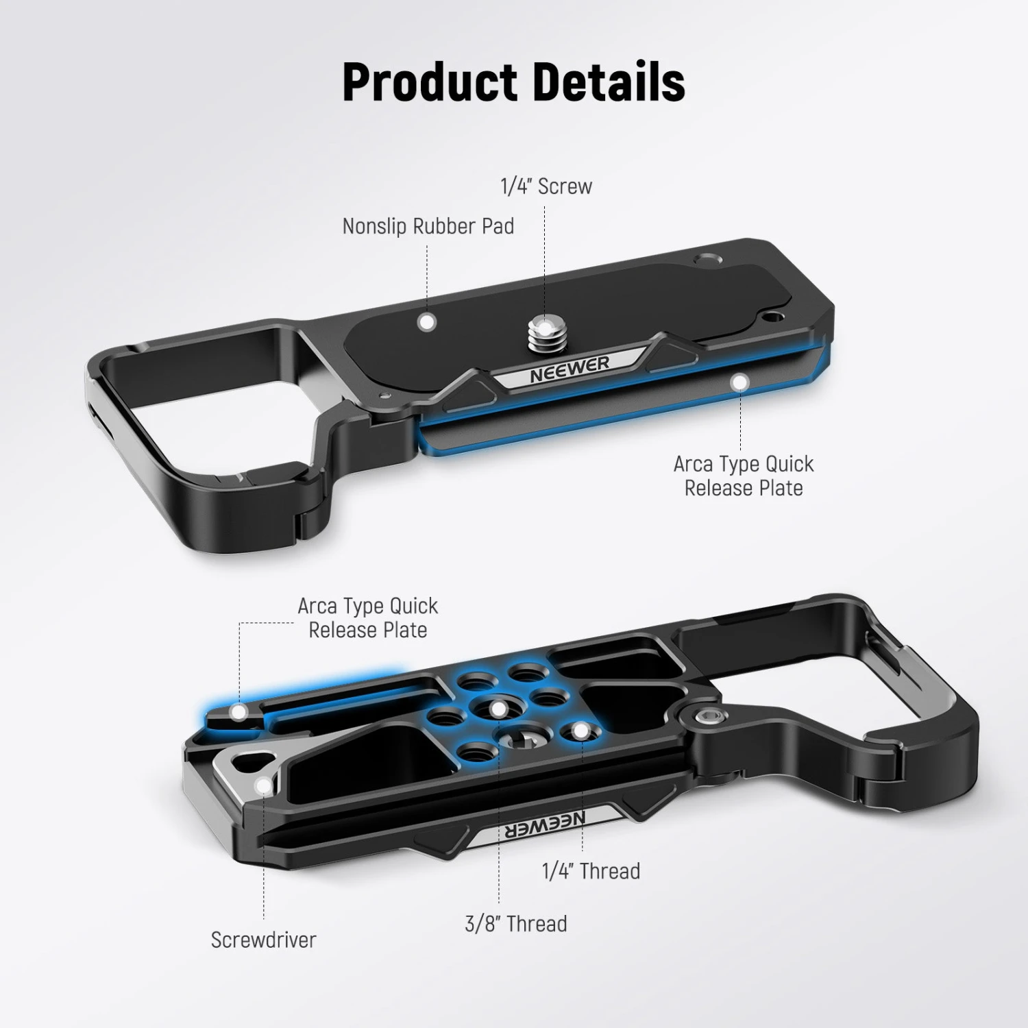 NEEWER CA131 Arca Type Camera Baseplate For Sony A7C II/a7CR 7 NEEWER CA131 Arca Type Camera Baseplate For Sony A7C II/a7CR - Image 7