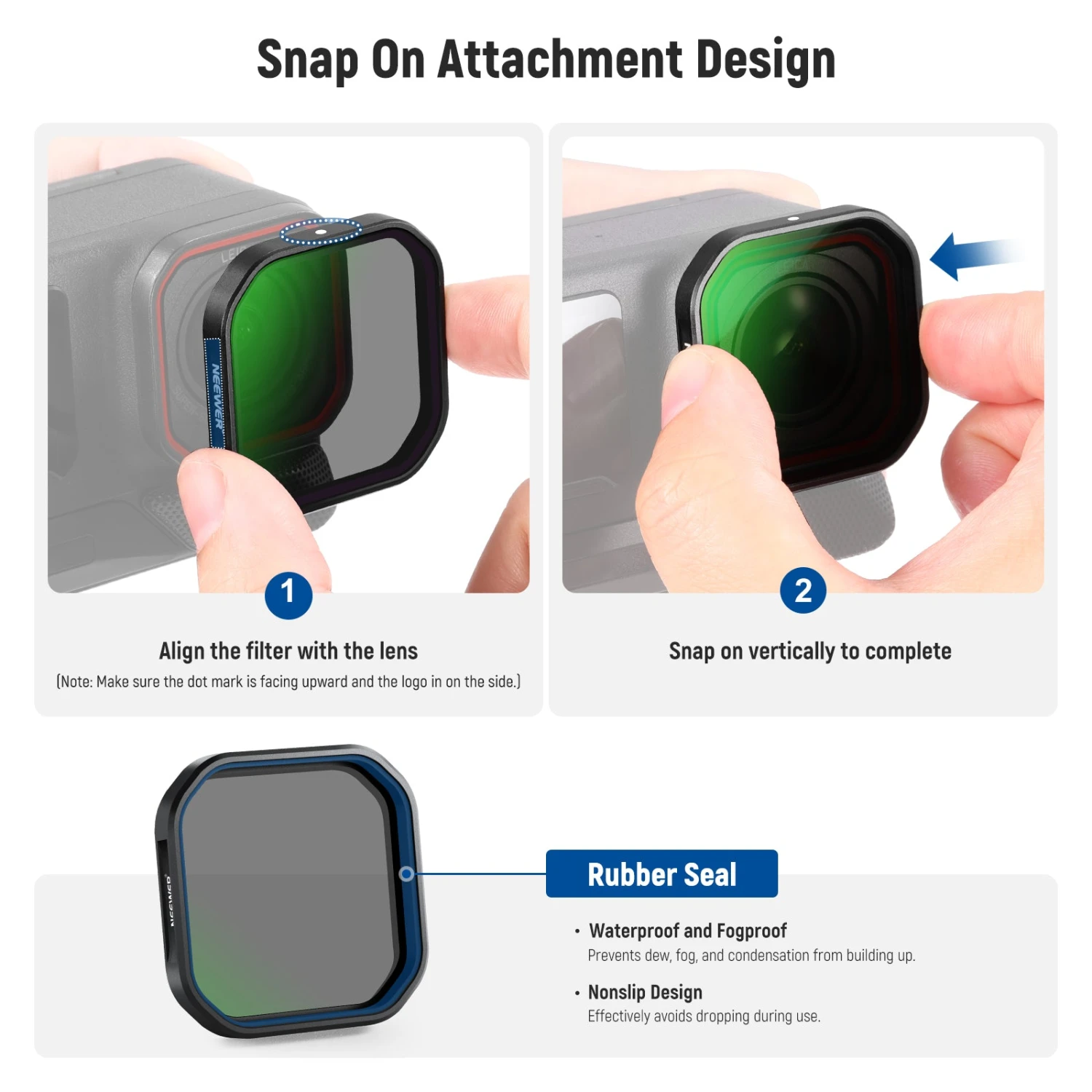 NEEWER FL-A95 PL/ND8/ND16/ND32 Filter Set For Insta360 Ace Pro 2 7 NEEWER FL-A95 PL/ND8/ND16/ND32 Filter Set For Insta360 Ace Pro 2 - Image 7