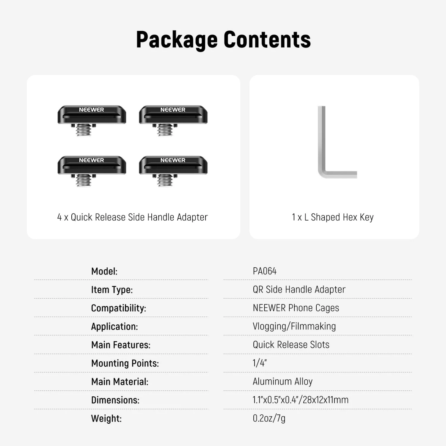 NEEWER PA064 4 Pack Quick Release Adapter For Phone Cage 7 NEEWER PA064 4 Pack Quick Release Adapter For Phone Cage - Image 7