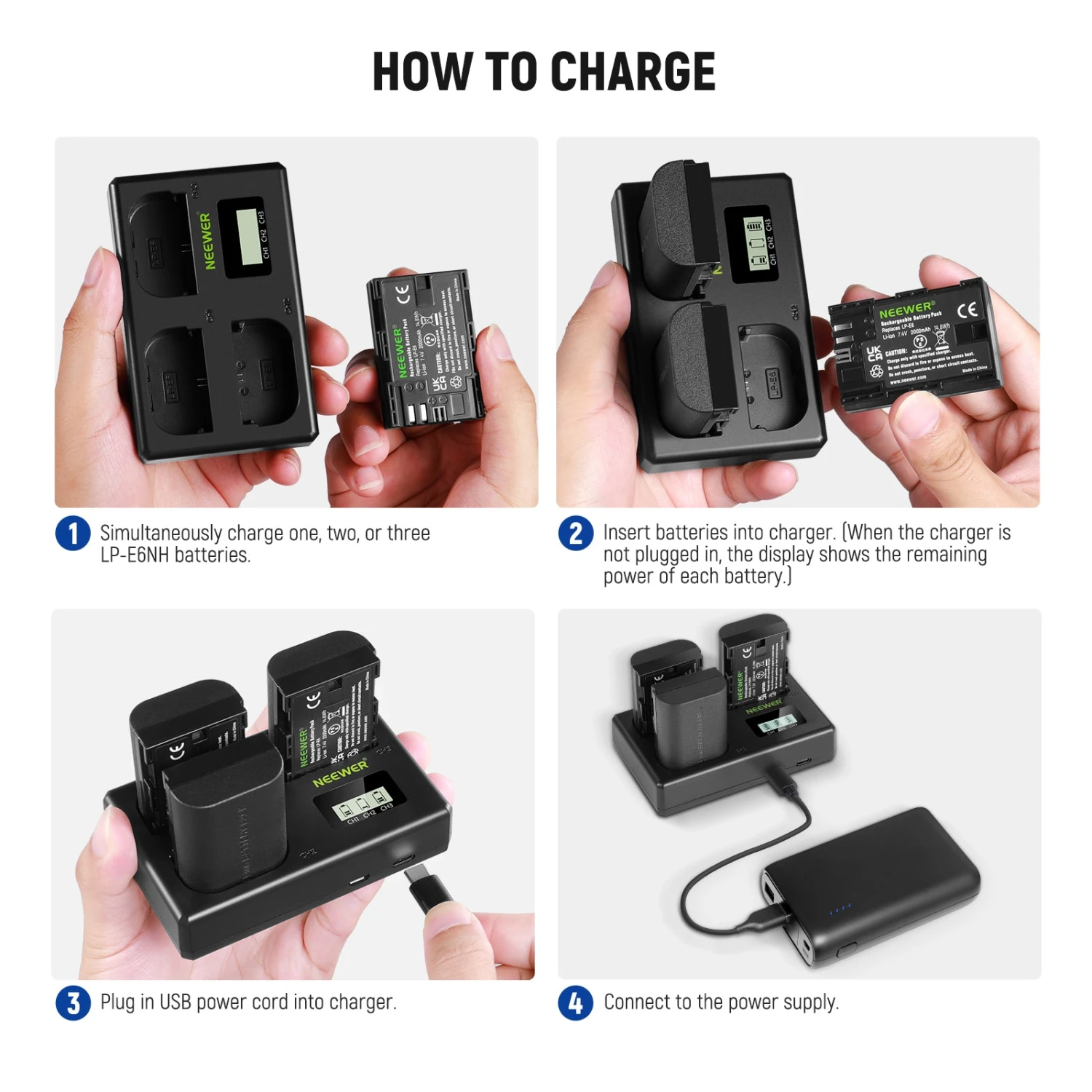 NEEWER LP-E6 Canon Replacement Battery And Charger Set 7 NEEWER LP-E6 Canon Replacement Battery And Charger Set - Image 7
