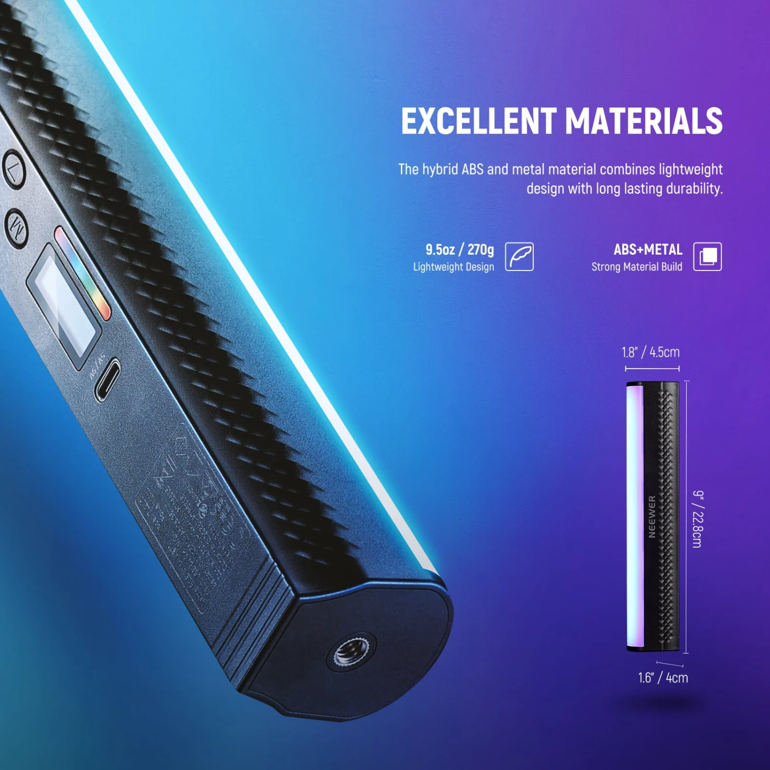 NEEWER TL21C RGB Magnetic Light Wand With APP Control 7 NEEWER TL21C RGB Magnetic Light Wand With APP Control - Image 7