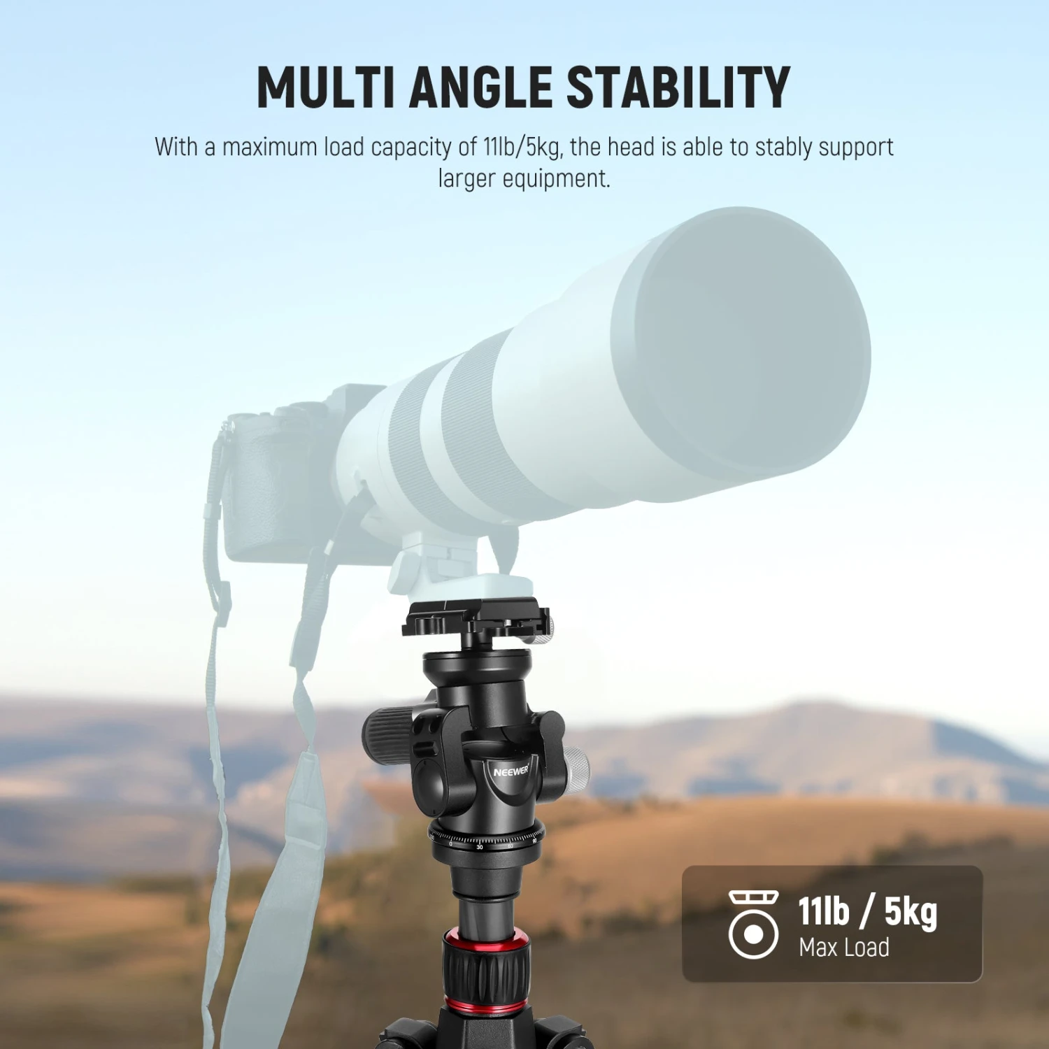 NEEWER TH03 Video Camera Tripod Pan Tilt Head 7 NEEWER TH03 Video Camera Tripod Pan Tilt Head - Image 7