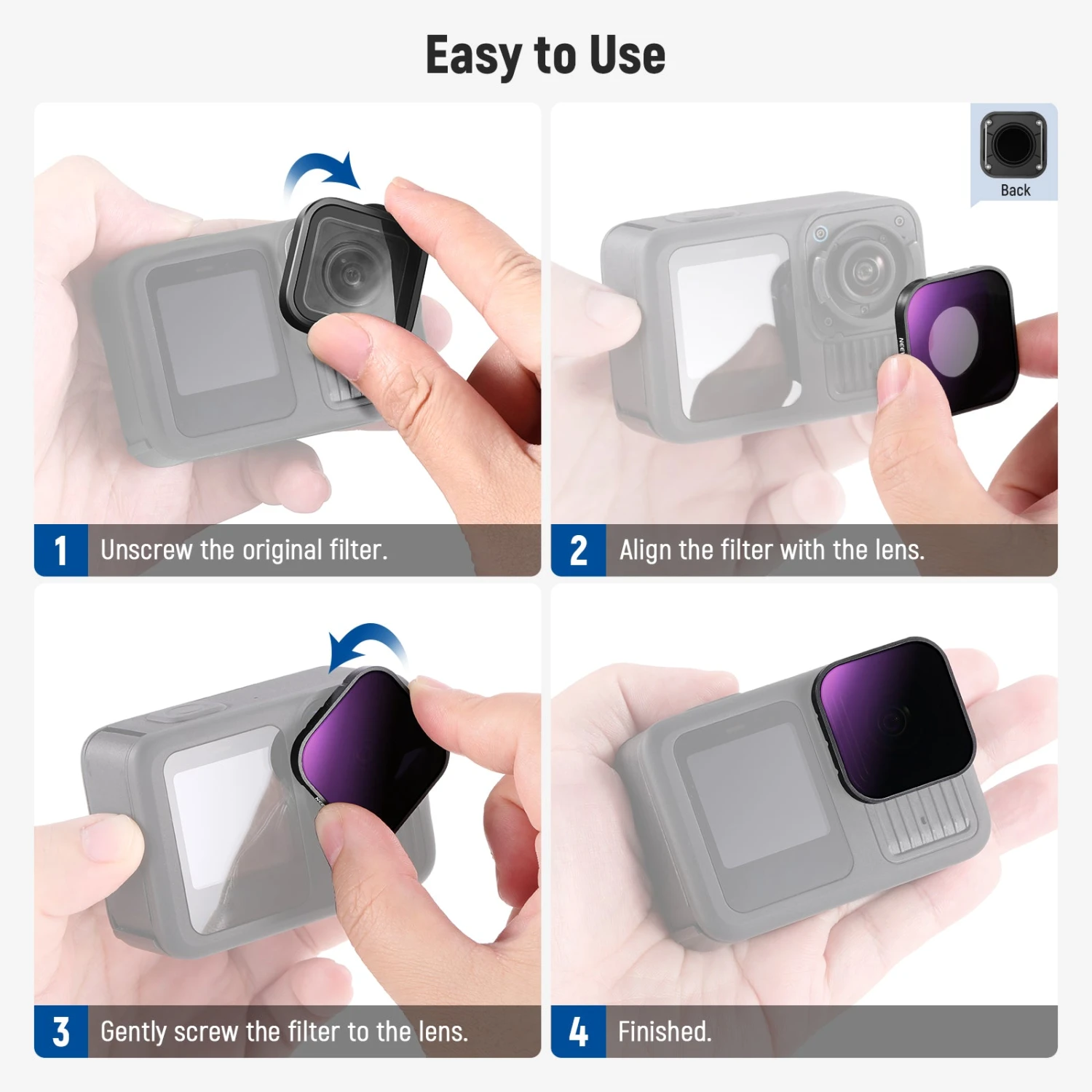 NEEWER FL-GP10 6 Pack CPL/ND Filter For GoPro Hero 13 12 11 10 9 Black 7 NEEWER FL-GP10 6 Pack CPL/ND Filter For GoPro Hero 13 12 11 10 9 Black - Image 7