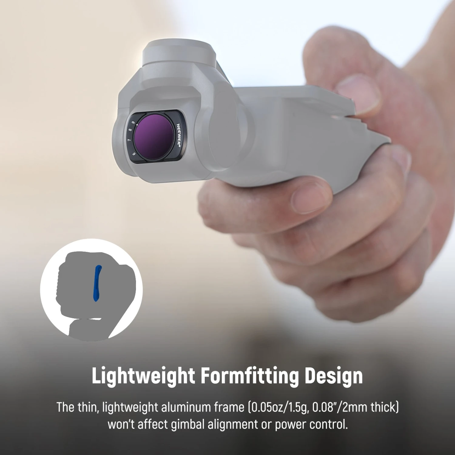 NEEWER FL-75 Variable ND2-ND32 & ND64-ND512 Filters Kit For DJI Osmo Pocket 3 7 NEEWER FL-75 Variable ND2-ND32 & ND64-ND512 Filters Kit For DJI Osmo Pocket 3 - Image 7