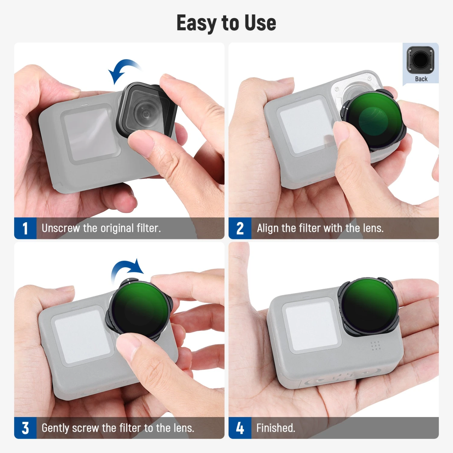 NEEWER FL-GP23 Rotating CPL Filter For GoPro Hero 13 12 11 10 9 7 NEEWER FL-GP23 Rotating CPL Filter For GoPro Hero 13 12 11 10 9 - Image 7