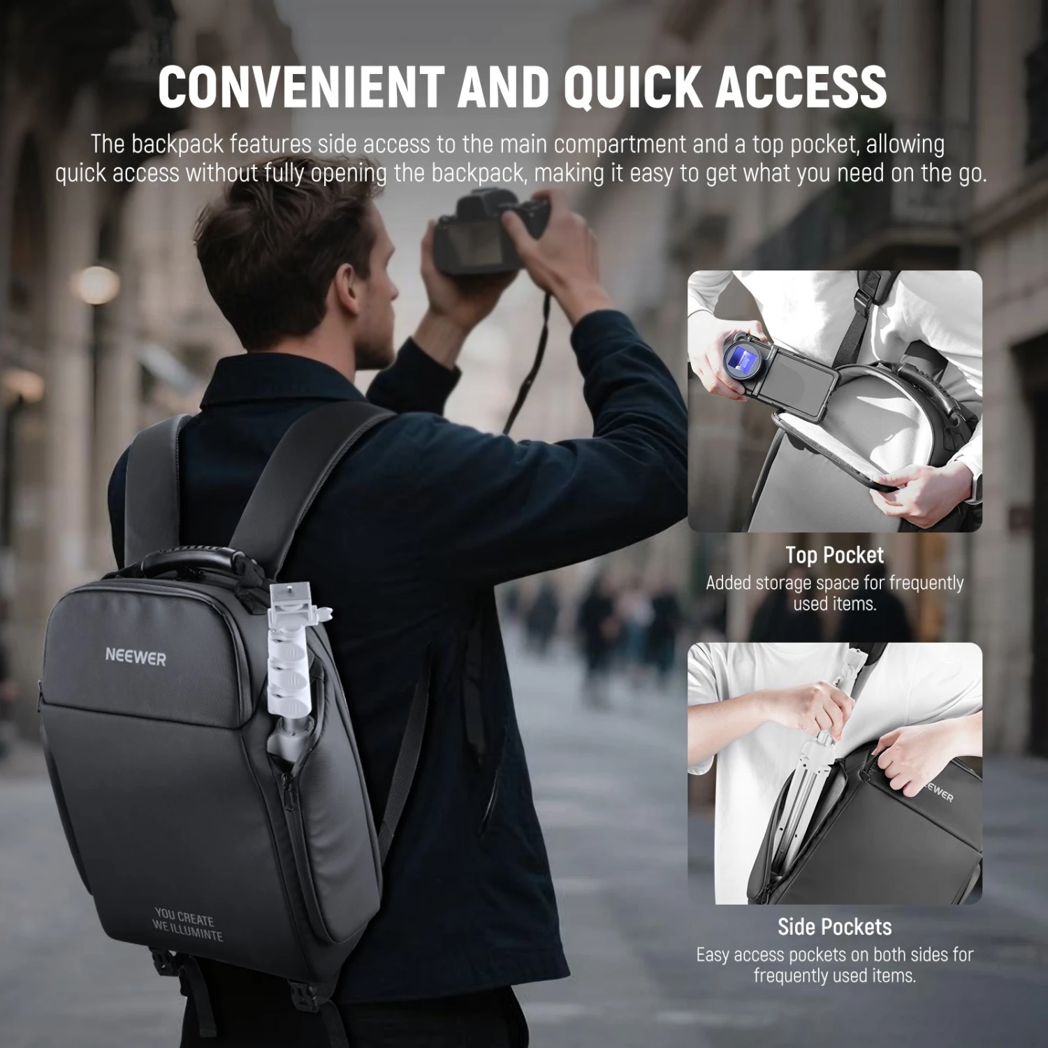 NEEWER BASICS PB26 17.3"x10.6"x7.5" Camera Backpack 7 NEEWER BASICS PB26 17.3"x10.6"x7.5" Camera Backpack - Image 7