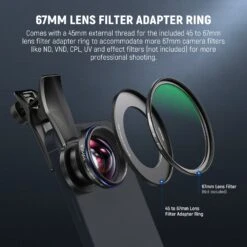 NEEWER LS-42 PRO 18mm 100° Wide Angle Lens With Lens Clip & 67mm Filter Adapter -Photography Equipment 7 95e4a995 756e 4d43 a6b2 976704256b90