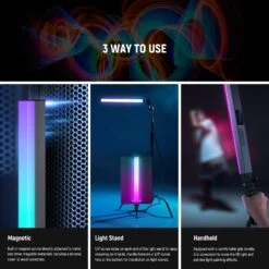NEEWER RGB2 LED Tube Light Stick With Metal Barndoor -Photography Equipment 7 986c7093 d50e 4f05 98e9 c1d289034c02