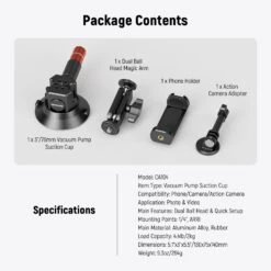 NEEWER CA104/CA105 Suction Cup Mount With Arm -Photography Equipment 7 98ece73e 4078 4384 8645 41e262d7b020