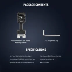 NEEWER PA071 Quick Release Side Handle Mounting Adapter For Phone Cage -Photography Equipment 7 a7f47e02 efc7 4def 8f34 bb7460055fe9