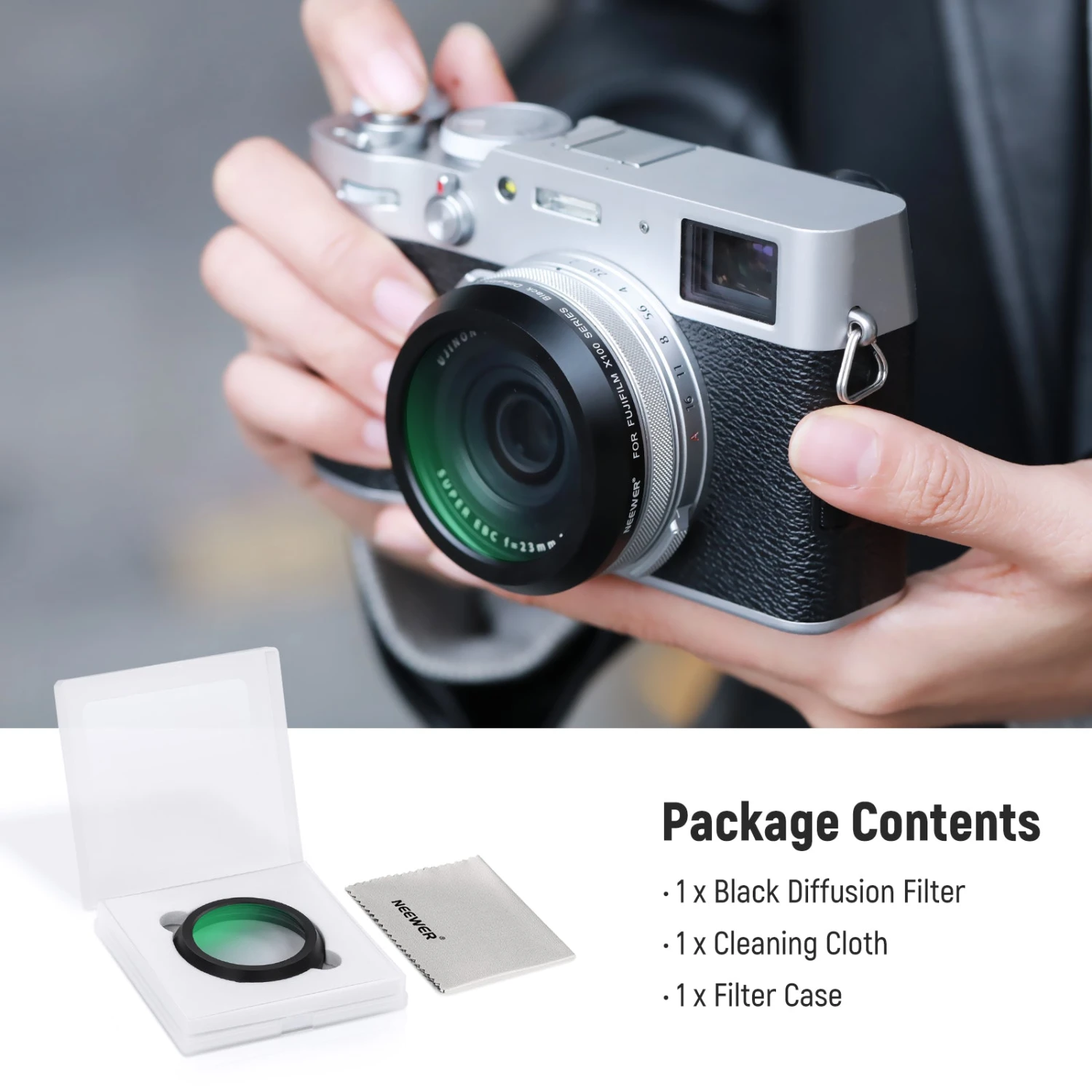 NEEWER Black Diffusion 1/4 Lens Filter For Fujifilm X100 Series Cameras 7 NEEWER Black Diffusion 1/4 Lens Filter For Fujifilm X100 Series Cameras - Image 7