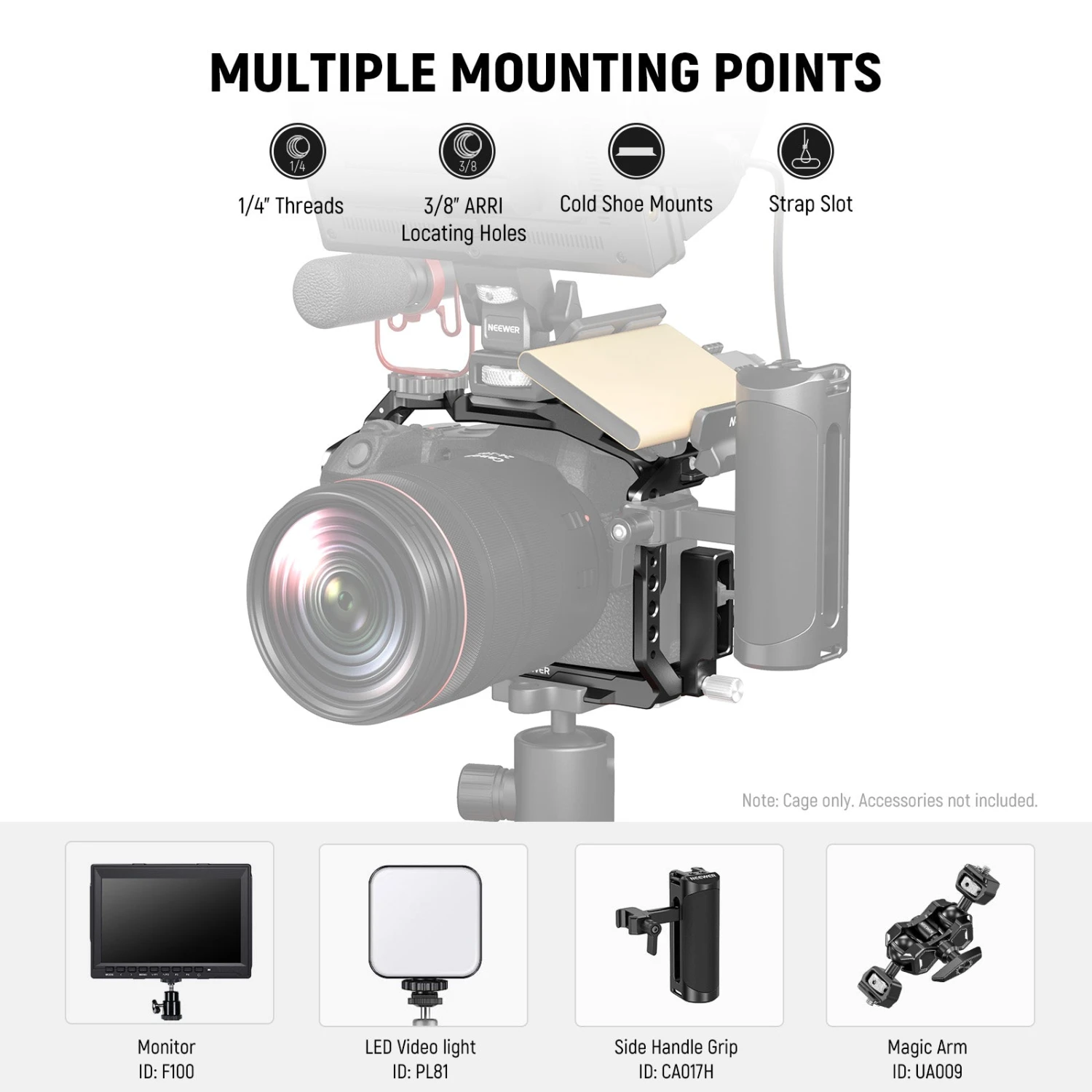 NEEWER CA039 EOS Camera Cage For Canon R8 7 NEEWER CA039 EOS Camera Cage For Canon R8 - Image 7