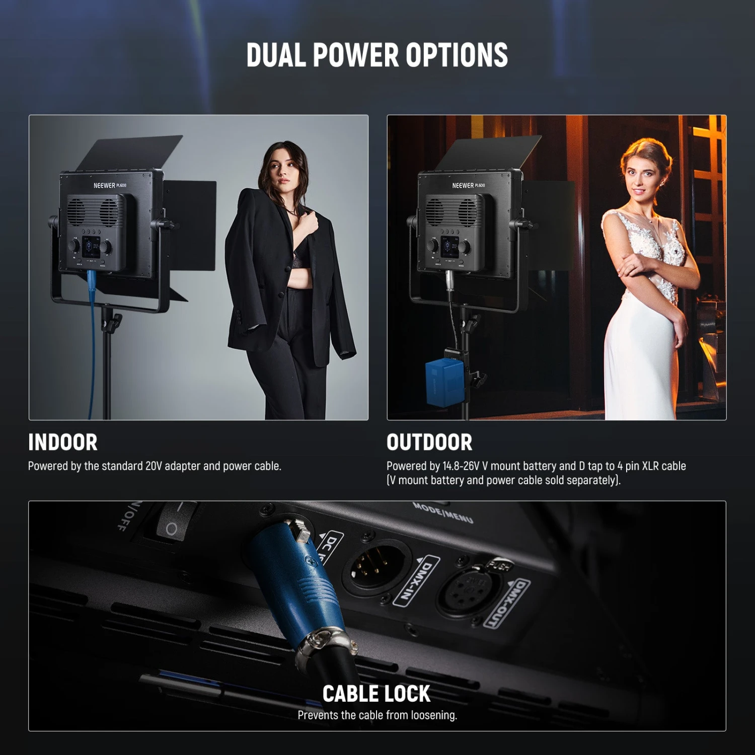 NEEWER PL60B Bi Color LED Panel Video Light 7 NEEWER PL60B Bi Color LED Panel Video Light - Image 7