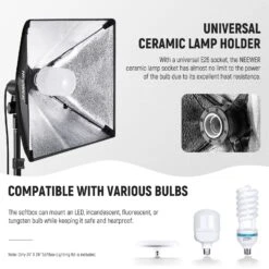 NEEWER NK300 24"X24"/60x60 350W Equivalent Softbox Lighting Kit -Photography Equipment 7 c83a437d 1fe5 4a66 a249 3cc4155953a7