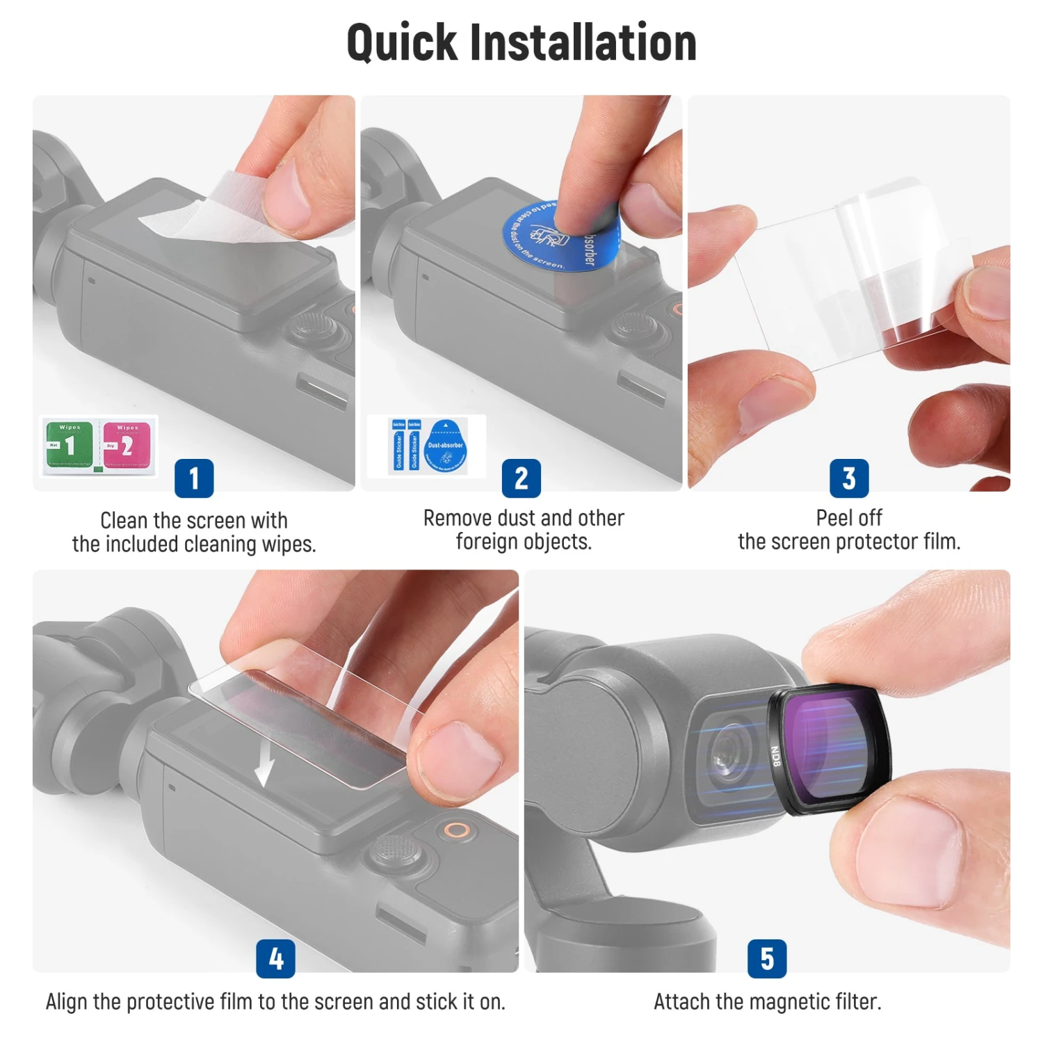 NEEWER FL-B02 4-Pack ND Filter Kit For DJI Osmo Pocket 3 7 NEEWER FL-B02 4-Pack ND Filter Kit For DJI Osmo Pocket 3 - Image 7