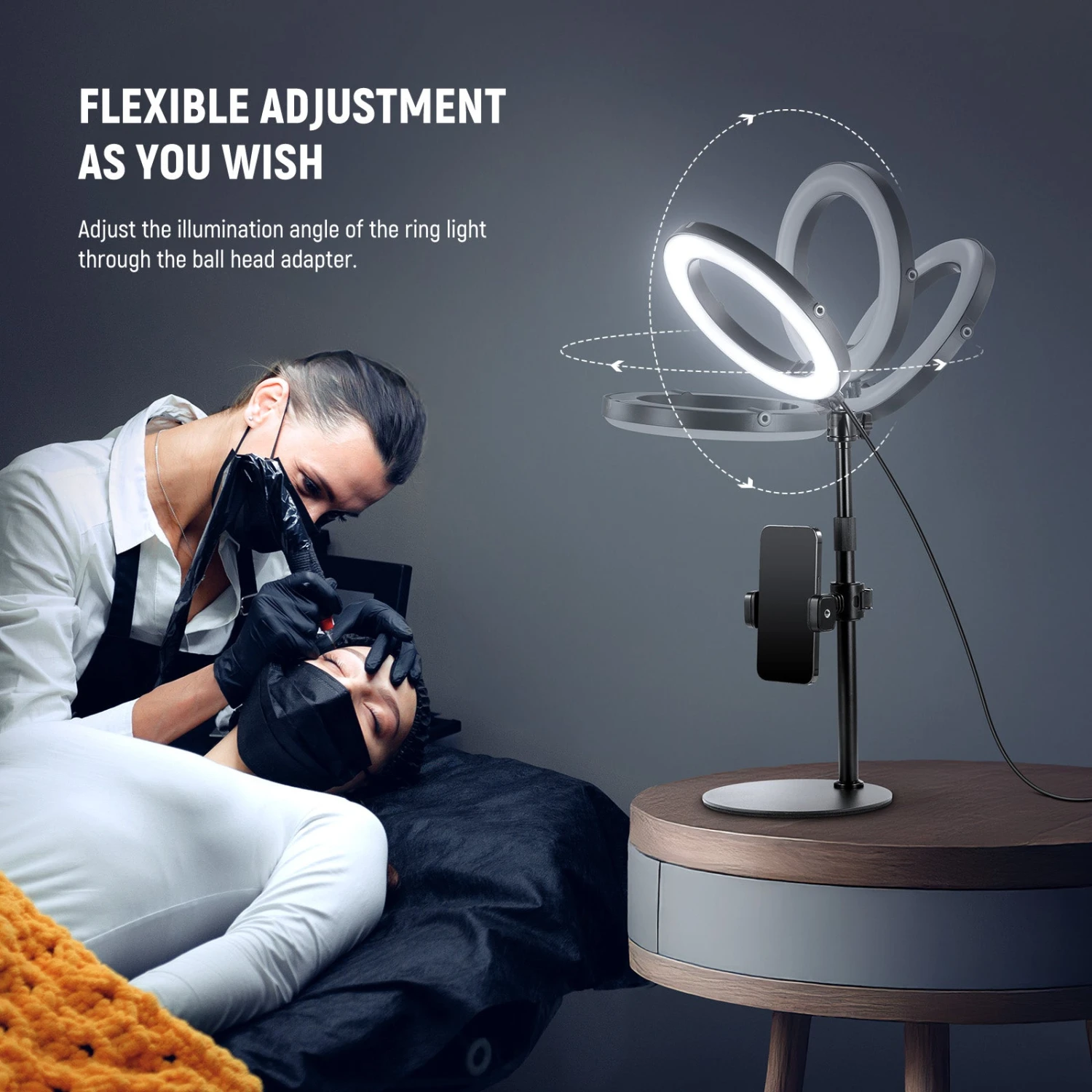 NEEWER RH8B 8" 18W High Power Desk Ring Light With Stand 8 NEEWER RH8B 8" 18W High Power Desk Ring Light With Stand - Image 8