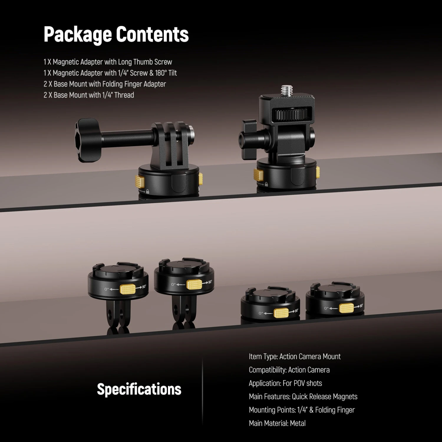 NEEWER GP-23 6 In 1 Action Camera Mount Kit For GoPro DJI Insta360 8 NEEWER GP-23 6 In 1 Action Camera Mount Kit For GoPro DJI Insta360 - Image 8