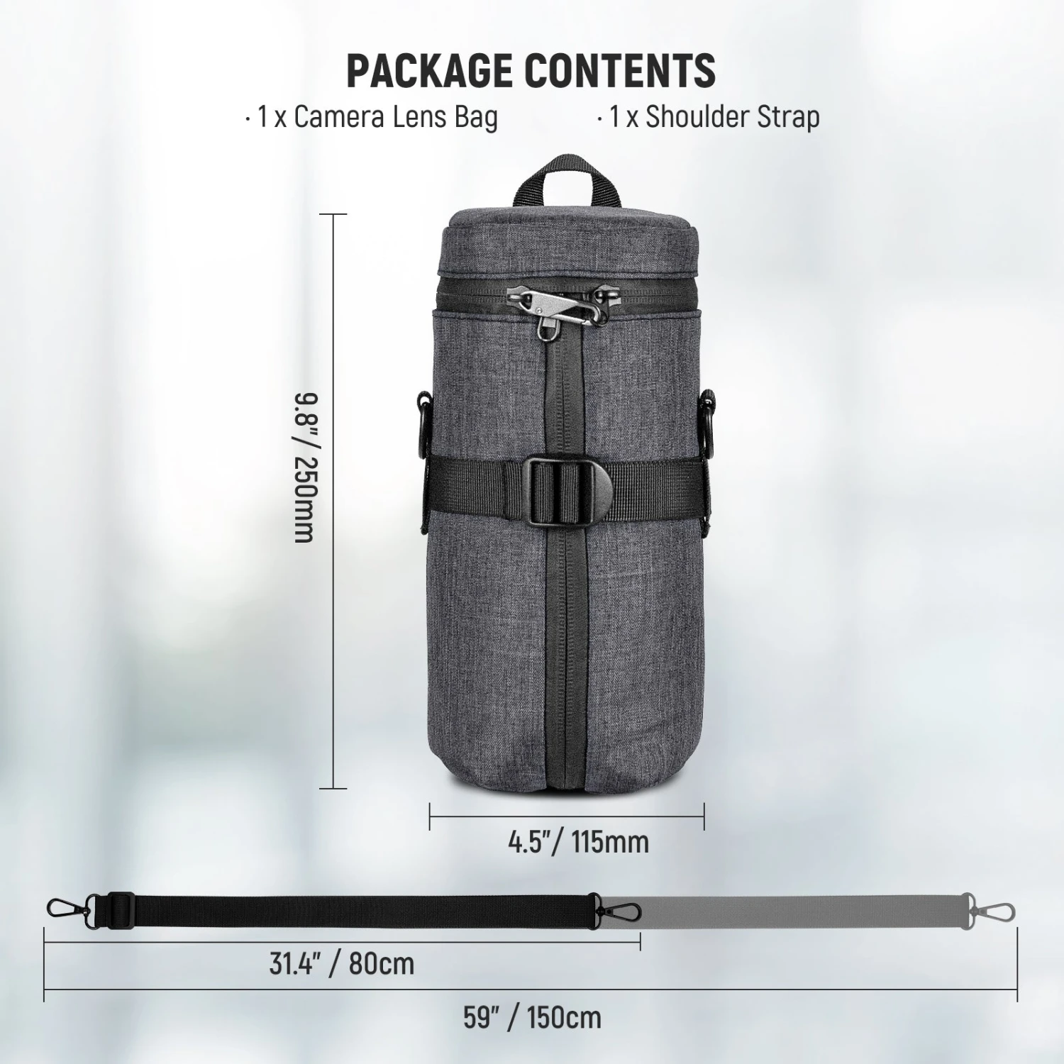 NEEWER PB011 Camera Lens Pouch Water Repellent 8 NEEWER PB011 Camera Lens Pouch Water Repellent - Image 8