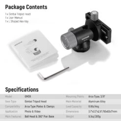 NEEWER GM39 Gimbal Tripod Head 15 NEEWER GM39 Gimbal Tripod Head -Photography Equipment 8 1431feea fde5 472d b246 9d6aec4d2e72