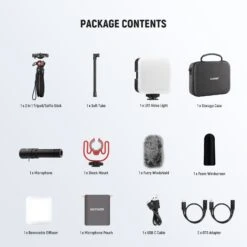 NEEWER PA045 Vlogging Kit With LED Light/Selfie Stick Tripod/Mic For Smartphones 15 NEEWER PA045 Vlogging Kit With LED Light/Selfie Stick Tripod/Mic For Smartphones -Photography Equipment 8 154c4df2 2867 4216 acf7 5fd3c1759b37