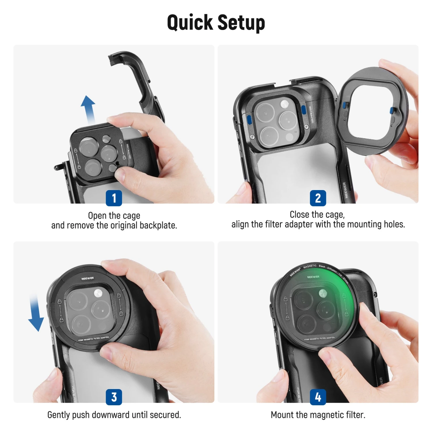 NEEWER 67mm Filter Set For IPhone 16 Pro/16 Pro Max Cage (PA073/PA074) 16 NEEWER 67mm Filter Set For IPhone 16 Pro/16 Pro Max Cage (PA073/PA074) - Image 16