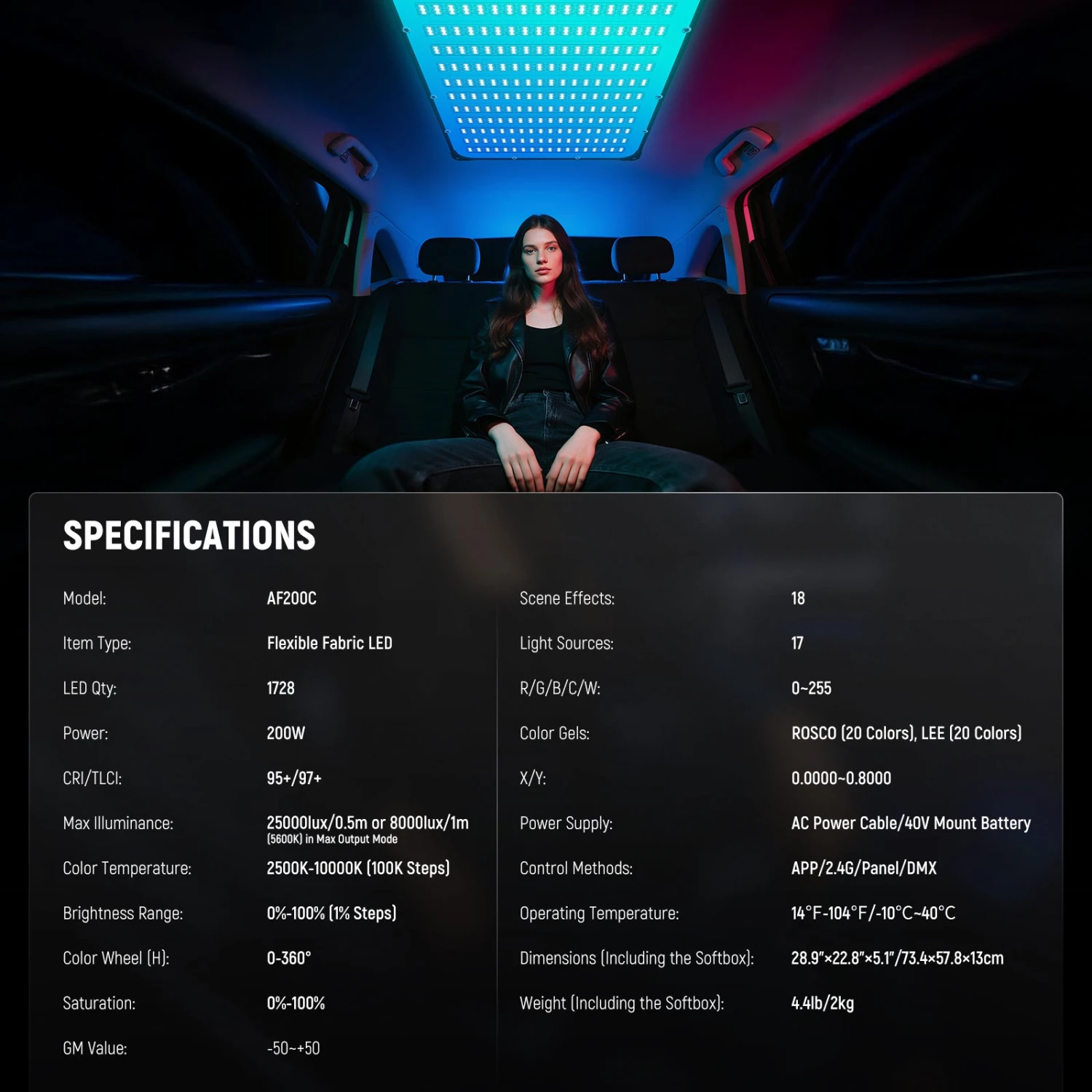 NEEWER AF200C Pro 200W Flexible RGB LED Video Light 8 NEEWER AF200C Pro 200W Flexible RGB LED Video Light - Image 8