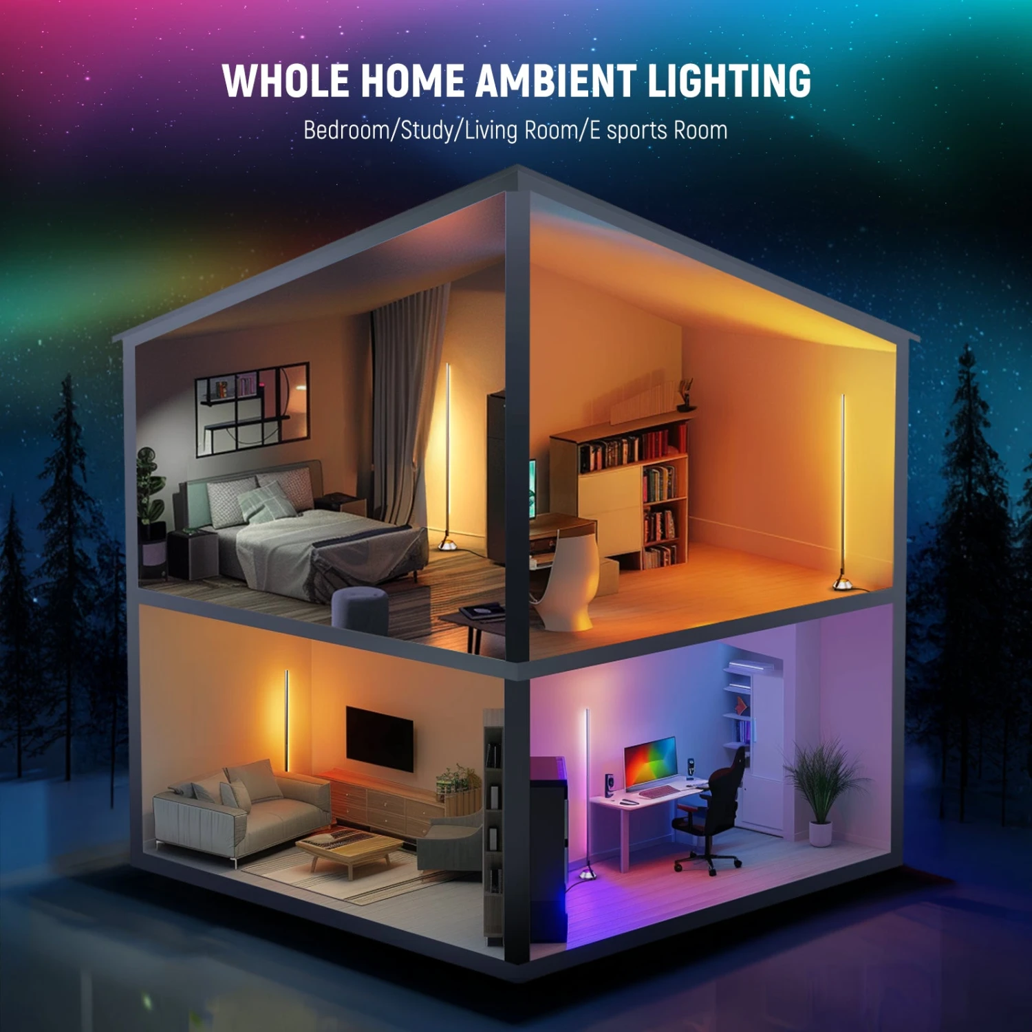 NEEWER NF01 1500lm Smart RGBW Corner Floor Lamp 5 NEEWER NF01 1500lm Smart RGBW Corner Floor Lamp - Image 5