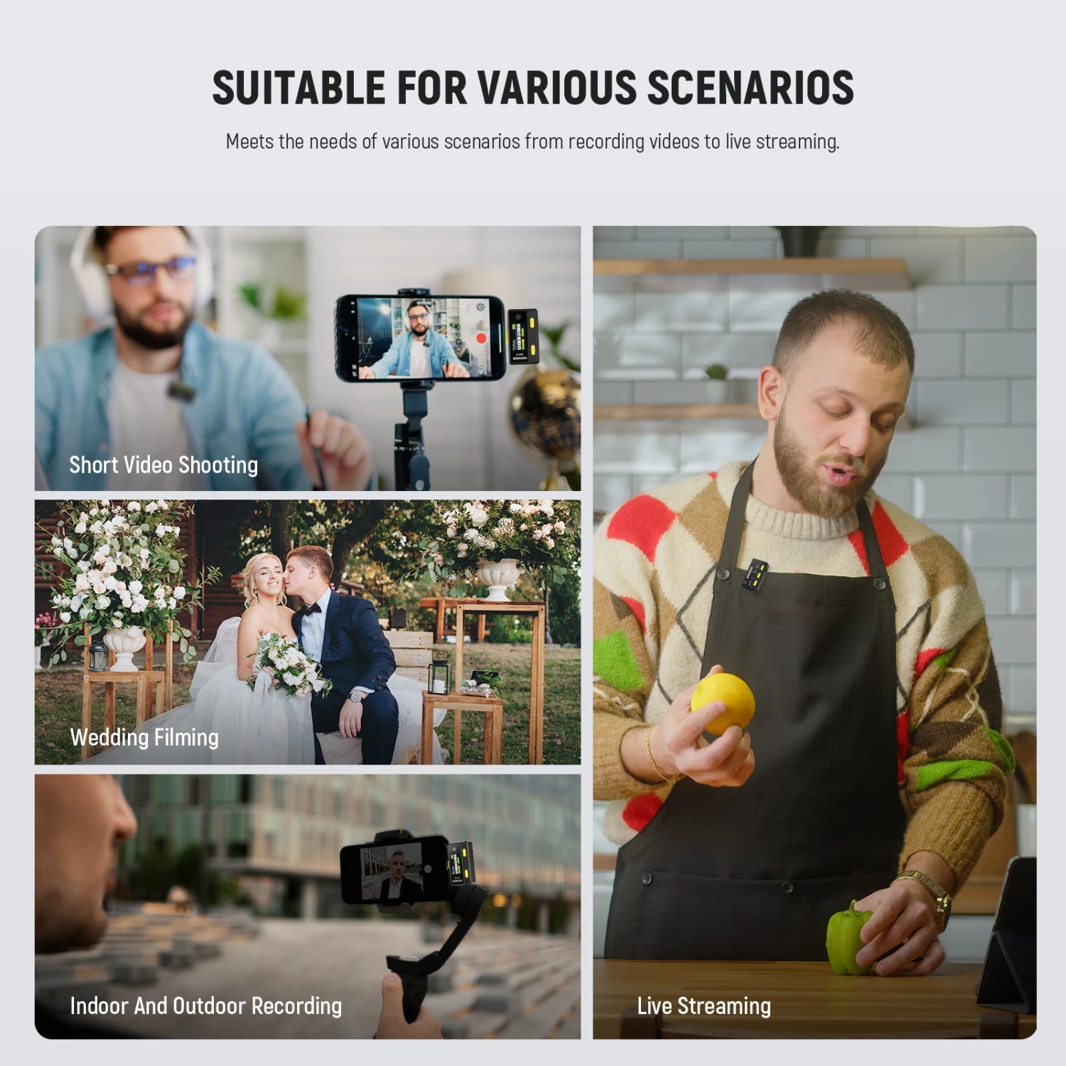 NEEWER KM16 Wireless Lavalier Microphone For Type C Phone 8 NEEWER KM16 Wireless Lavalier Microphone For Type C Phone - Image 8