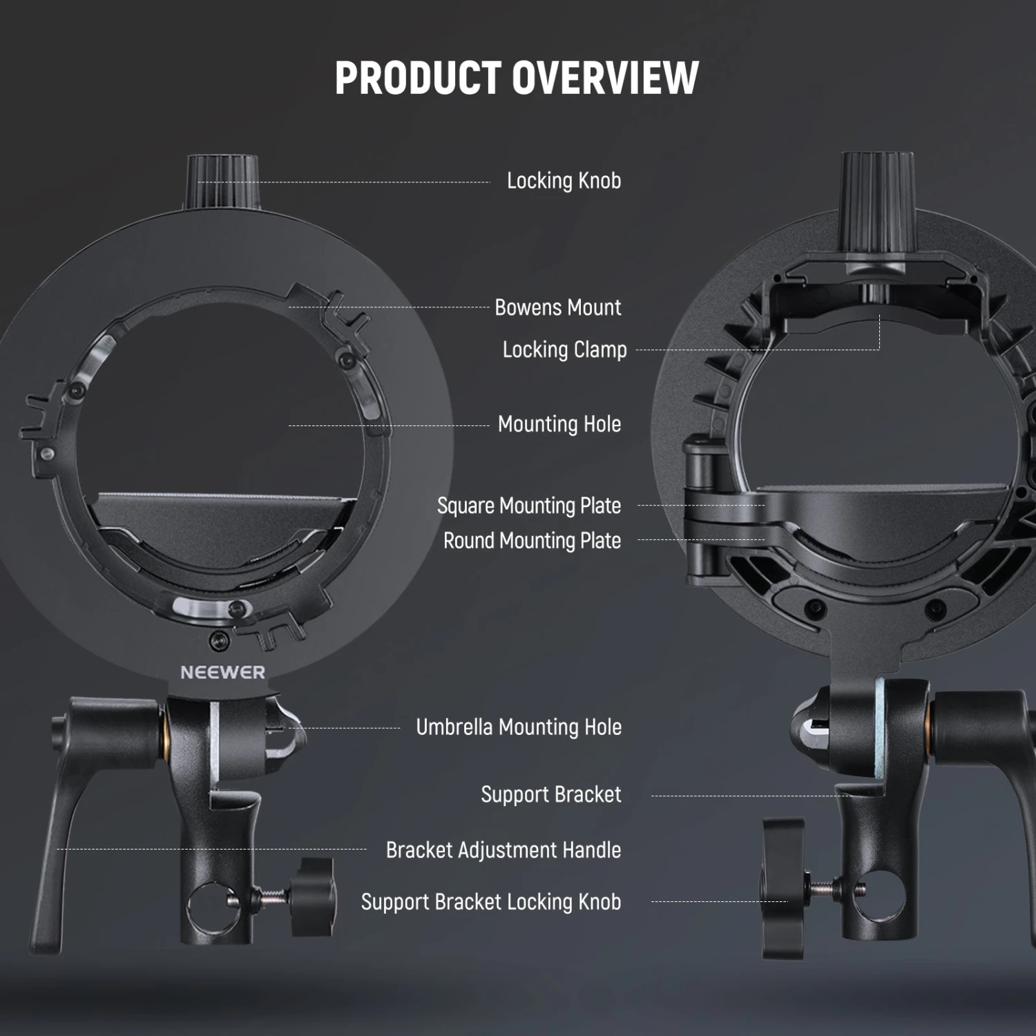 NEEWER CRB1 S Type Bowens Mount Bracket Holder For Round Square Head Flash 8 NEEWER CRB1 S Type Bowens Mount Bracket Holder For Round Square Head Flash - Image 8