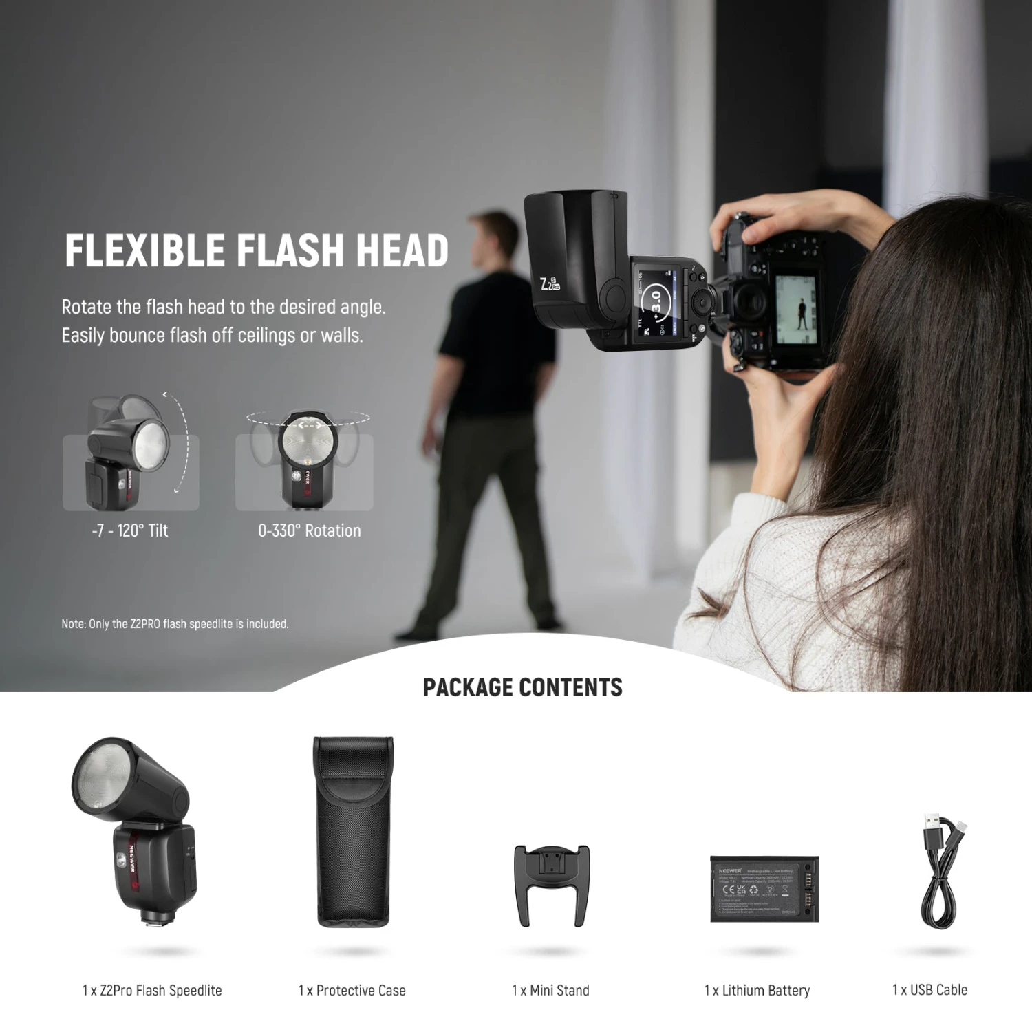 NEEWER Z2PRO 76Ws TTL Round Head Flash Speedlite 16 NEEWER Z2PRO 76Ws TTL Round Head Flash Speedlite - Image 16