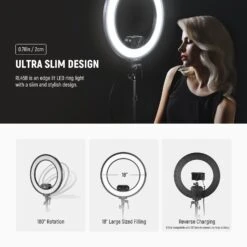 NEEWER RL45B 45W 18" Slim Edge Lit Ring Light Kit -Photography Equipment 8 6ec1002a 315f 4d3a a9e7 bda847ea414a